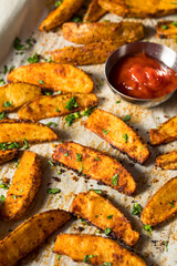 Homemade Spicy Oven Fried Potato Wedges