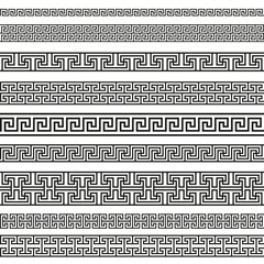 Greek key seamless pattern. Geometric meander. Abstract vector vintage background - obrazy, fototapety, plakaty