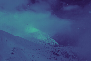 Fototapeta na wymiar Amazing snow covered mountains, winter 