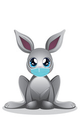 Bunny in face mask