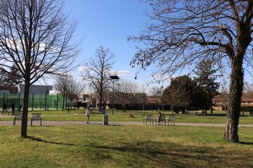 Obraz premium Le parc Théodore Monod, ville de Mions, département du Rhône, France