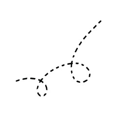 vector dotted line for determining the track from the plane, car.