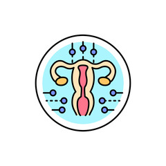Obstetrics and gynecology color line icon. Pictogram for web page, mobile app