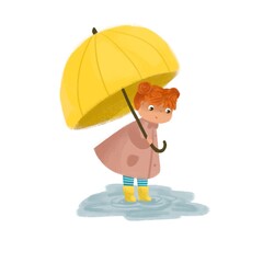 child with umbrella