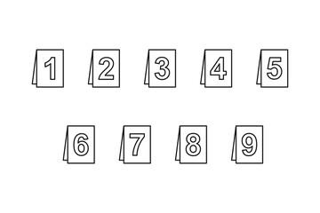 Set of crime scene evidence markers or police markers in vector outline