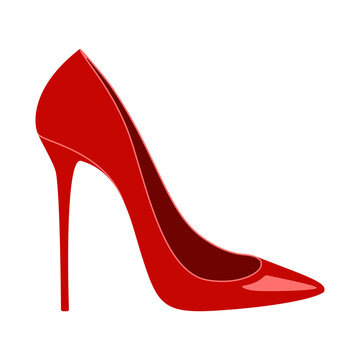 Elegant red high heel shoe or stiletto vector