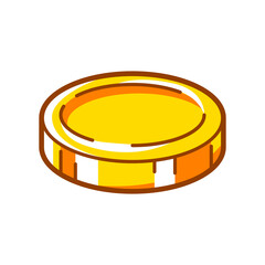 Illustration of gold coin. Banking and finance icon.