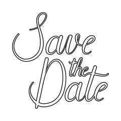 Save the date calligraphy lettering for wedding or celebration invitation as vector icon