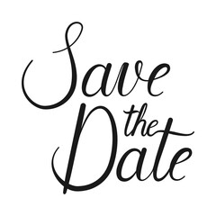 Save the date calligraphy lettering for wedding or celebration invitation as vector icon