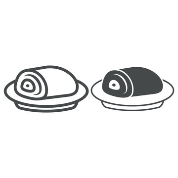 Cutlet de volay line and solid icon, french food concept, cutlet dish vector sign on white background, roll outline style for mobile concept and web design. Vector graphics.