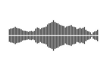 Audio waveform for music frequency in vector icon
