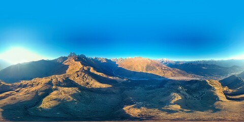360VR panorama Beautiful mountain landscape in Georgia Svaneti