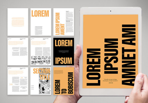 Business Digital Communication Layout with Orange Accents