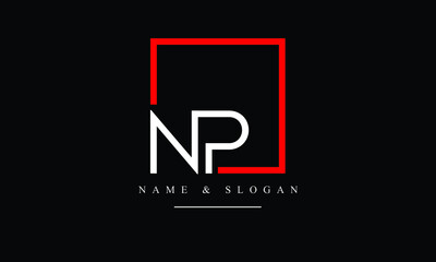 PN, NP, P, N abstract letters logo monogram - obrazy, fototapety, plakaty