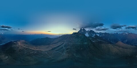 360VR panorama Beautiful mountain landscape in Georgia Svaneti