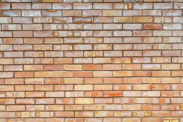 View of empty old brick wall background with copy space