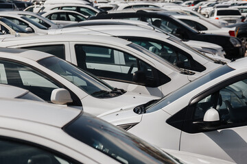 Lots of cars parking in the city