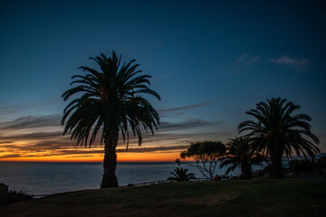 Fototapeta na wymiar Sunset over Pacific Ocean in Rancho Palos Verdes