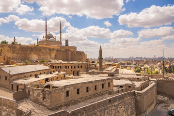 Day shot of Great Mosque of Muhammad Ali Pasha - Alabaster Mosque - located in the Citadel of Cairo in Egypt, commissioned by Muhammad Ali Pasha, one of the landmarks and tourist attractions of Cairo © Khaled El-Adawi