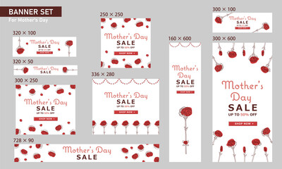母の日　　セール　バナーセット/ Mother's Day Banner Set - Vector Image