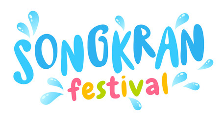 Vector logo for Songkran festival in Thailand.