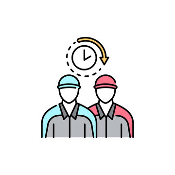 recommend clip art: Call movers olor line icon. Pictogram for web page, mobile app, promo.