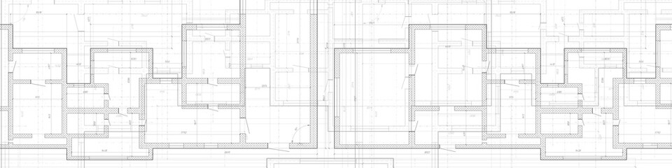 House architectural plan .Engineering design .Architectural project on a white sheet of paper .Vector , illustration.
