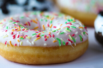 Ring donut with white glaze