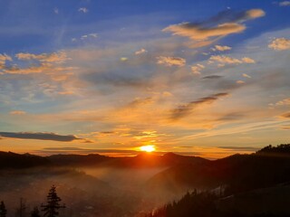 sunset in the mountains