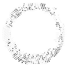 Halftone monochrome texture with dots. Circle, Zen. Minimalism, vector. Background for posters, websites, business cards, postcards, interior design.