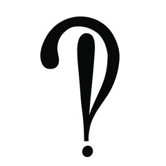 Interrobang. Interrogative and exclamatory signs punctuation mark, ligature. illustration of questions flat design icon isolatedHand drawn illustration on white background.For cards, posters, stickers
