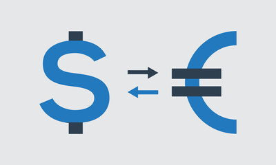 Dollar to euro transfer symbol. Dollar logo for your website design-01