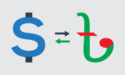 Dollar to taka transfer symbol. Dollar logo for your website design-01