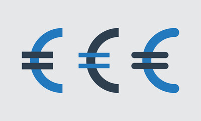 Euro currency symbol vector icon set. euro logo design. Euro logo for your website design. app. UI.vector illustration-01