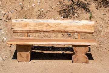 handcrafted wooden bench