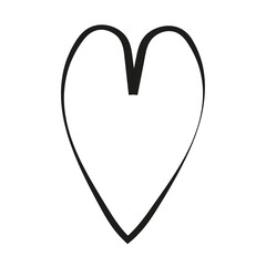 Minimal abstract banner with heart shape isolated on white.