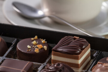 close up view of an assortment of artisan chocolates