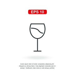 web icon wine glass sign isolated on white background. Simple vector illustration.