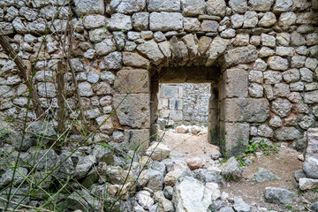 an old castle ruin on the mountain