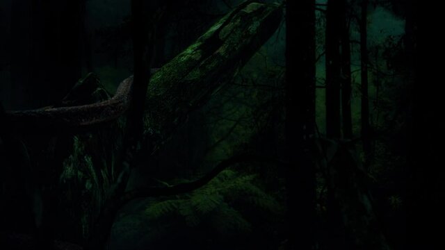 Realistic cobra snake move on the big tree wood in the jungle with 3d rendering include black and white alpha matte.