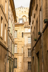Avignon, typical street, with colorful buildings
