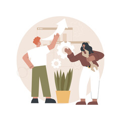 Website maintenance abstract concept vector illustration. Website service, webpage seo maintenance, web design, corporate site professional support, security analysis, update abstract metaphor.