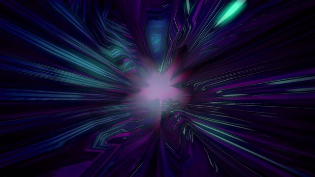 3d tunnel animation sci-fi alien biotech fog glow abstract