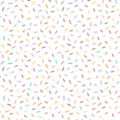 Colorful Fancy Sprinkles Seamless Pattern in Flat