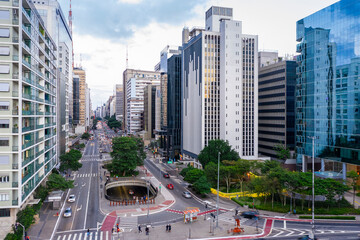 Paulista near Consolação, two major avenues in São Paulo, SP, Brazil, paulista avenue