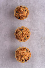 Delicious crumble muffins with raisins