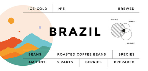 Label, minimalistic style. Graphic and typography design