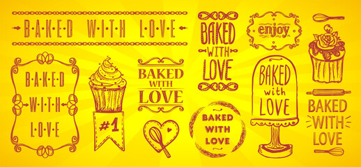 Baked with love elements set