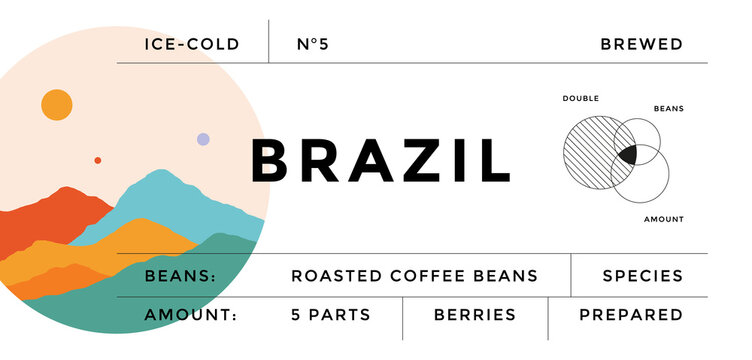 Label, minimalistic style. Graphic and typography design