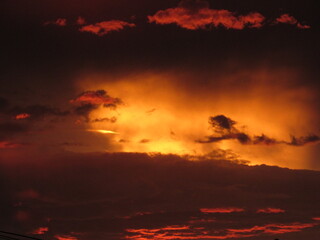 Foto del ocaso en la localidad de San Marcos Sud, Cordoba, en vísperas de año nuevo
